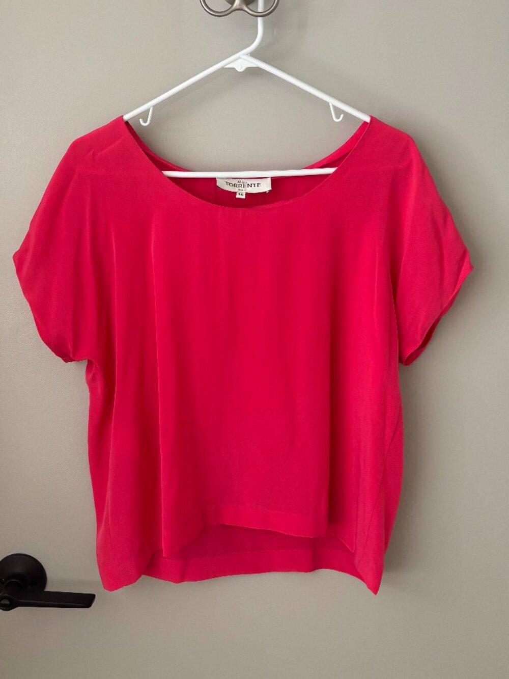 Miss Torrente Paris Hot Pink Blouse Size 40 Made in France